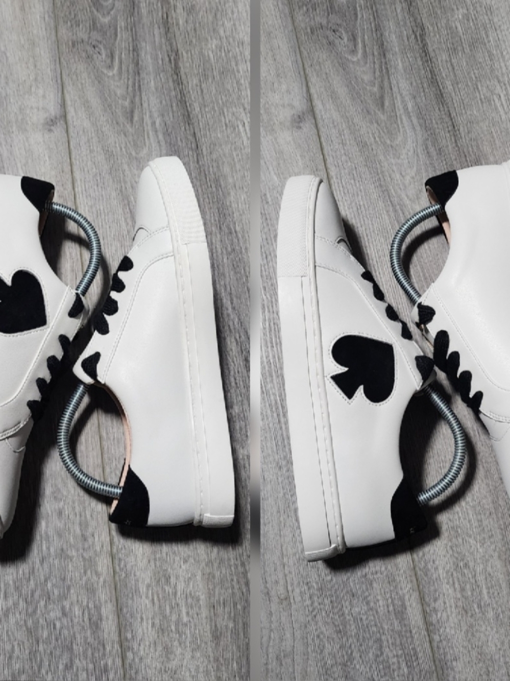 NWOB Kate Spade New York Fez White And Black Sneakers Womens Shoes Size 8.5 - Picture 4 of 8